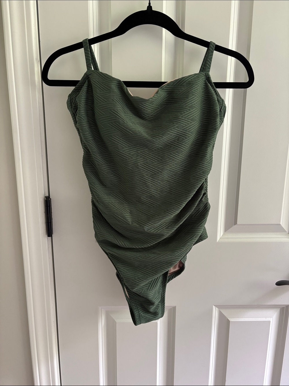 Kona Sol Olive Green Textured One-Piece Swimsuit